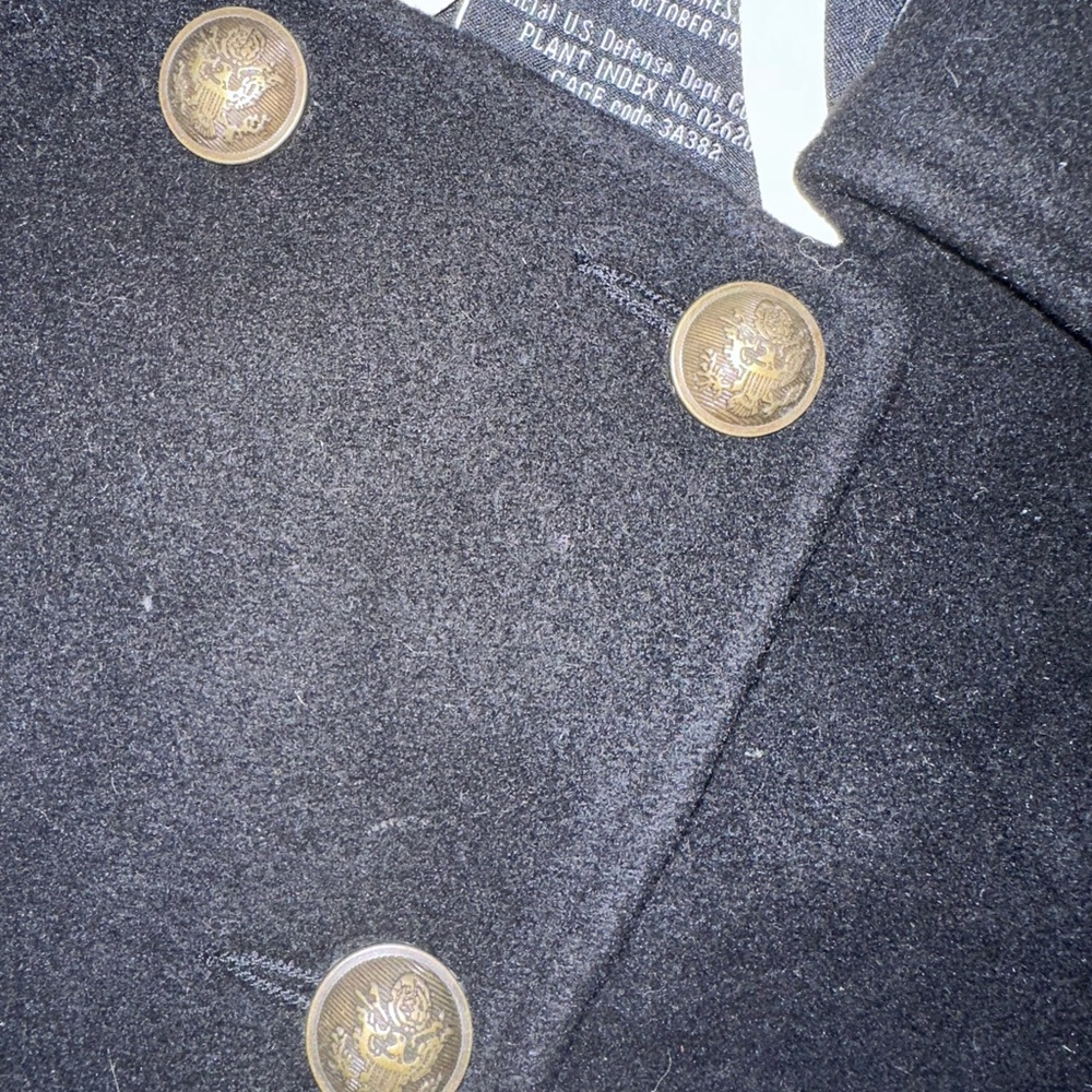 Alpha Industries Black Double-Breasted Pea Coat - Picture 3 of 5
